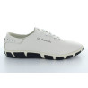 JAZARU CUIR BLANC MARINE