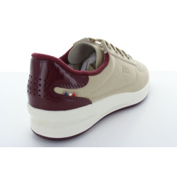 BRANDIE CUIR BEIGE BORDEAUX
